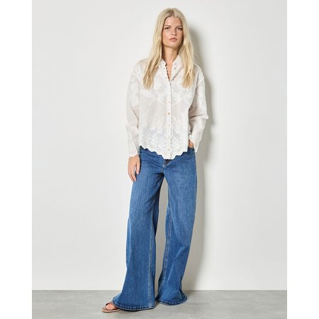 "Damart Apricot Embroidered Shirt"