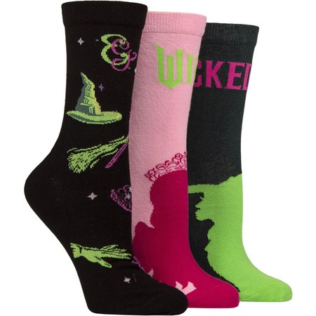 "Women's 3 Pair SOCKSHOP Wicked the Musical Socks Multi 4-8 Women's"