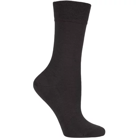 "1 Pair Dark Brown Sensitive Berlin Merino Wool Left And Right Comfort Cuff Socks Ladies 5.5-8 Ladies - Falke"