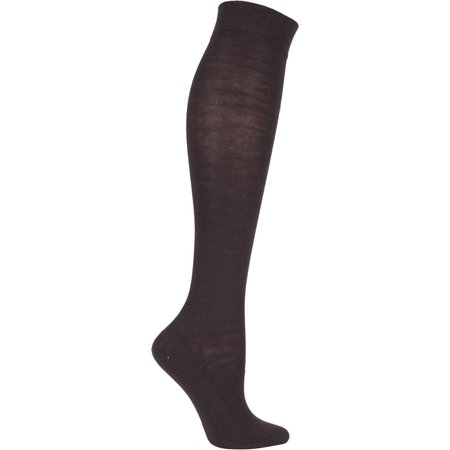"1 Pair Dark Brown Sensitive London Left and Right Comfort Cuff Cotton Knee High Socks Ladies 5.5-8 Ladies - Falke"