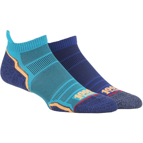 1000 Mile Run Socklet Mens (twin Pack) (large, Kingfisher/Navy), Blue
