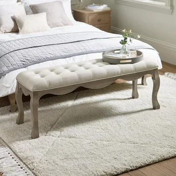 Camille bench - oatmeal fabric