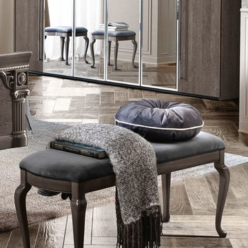 Nabucco italian bench - padded - silver birch