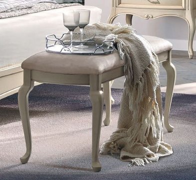 Verdi italian bench - padded - ivory - french style