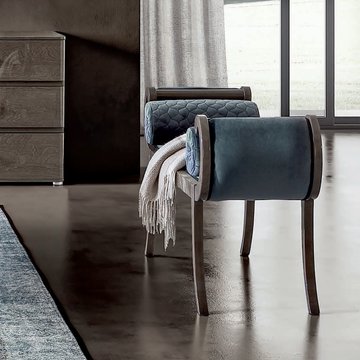Maia italian bench - curve roll - silver birch