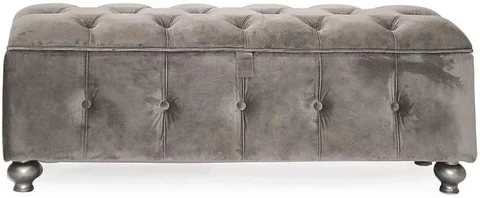Jessica ottoman storage - taupe velvet