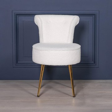 Bedroom chair - white boucle fabric