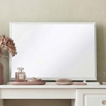 Crystal large dressing mirror - white