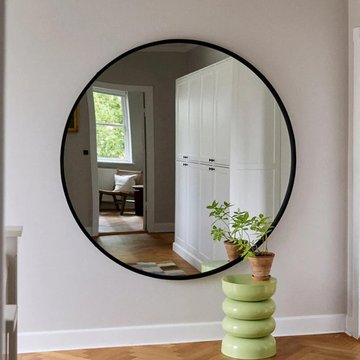 Asio round wall mirror - black - metal - 160cm x 160cm