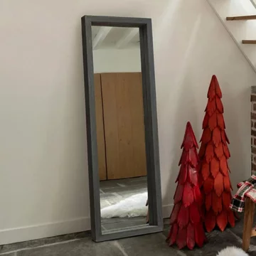 Lenear mirror - charcoal - teak wood - 45cm x 150cm