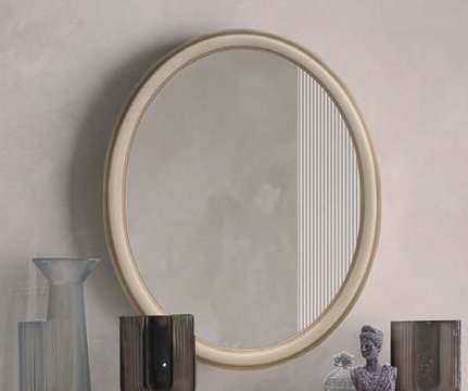 Verdi italian wall mirror - oval - ivory - french style
