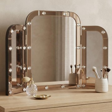 Jaira vanity mirror - arch - brown - aluminium - 91cm x 60.5cm