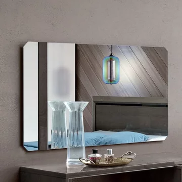 Elite italian wall mirror - 124cm x 70cm - silver birch