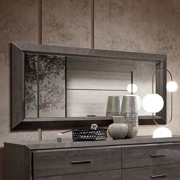 Elite italian wall mirror - 159cm x 79cm - silver birch