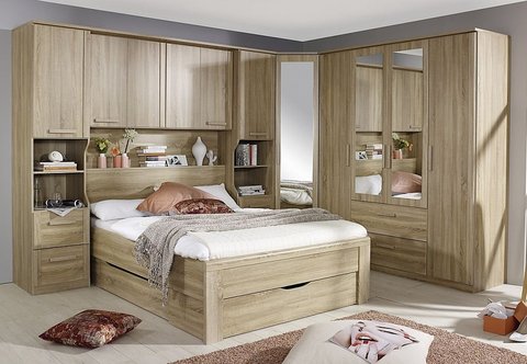 Rivera bedroom set - sonoma oak - 160cm storage bed