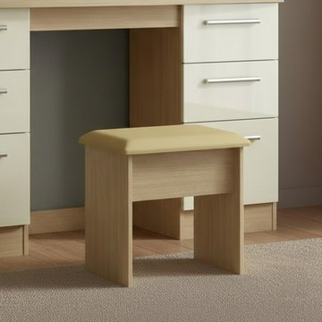 Knightsbridge dressing stool - padded - light oak
