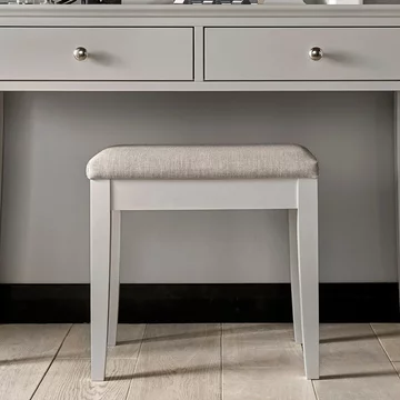 Ashby soft grey stool - pebble grey fabric
