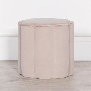 Round stool - natural velvet