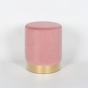 Round stool - pink velvet