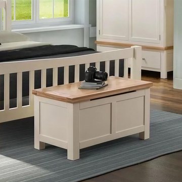 Lundy blanket box - ivory painted