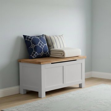 Lundy blanket box - grey painted