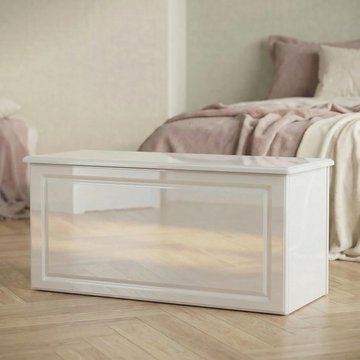 Balmoral blanket box - white gloss