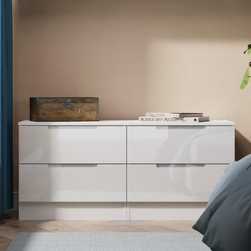 Milan bed box - white gloss