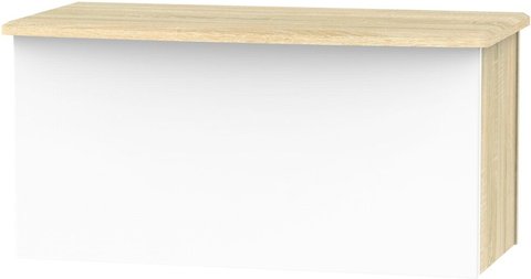 Camden blanket box - white gloss and oak