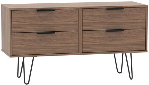 Hong kong bed box - with hairpin legs - walnut