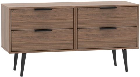 Hong kong bed box - with wooden legs - walnut