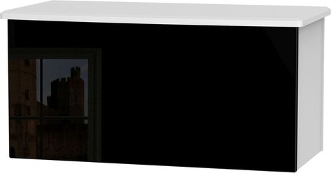 Knightsbridge blanket box - black gloss and white