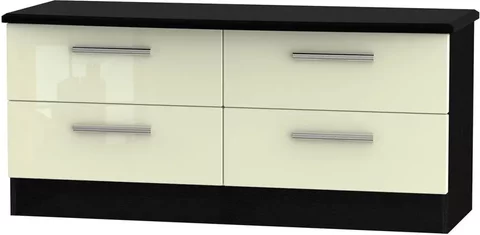 Knightsbridge bed box - cream gloss and black