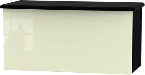 Knightsbridge blanket box - cream gloss and black