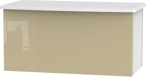 Knightsbridge blanket box - mushroom and white