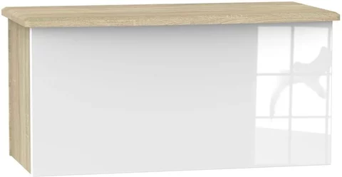 Knightsbridge blanket box - white gloss and oak