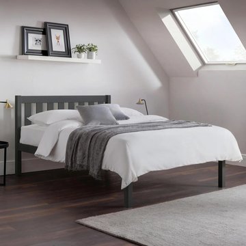 Luna slatted bed - 4ft 6in double - dark grey