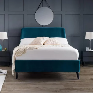 Frida bed - teal fabric - 4ft 6in double