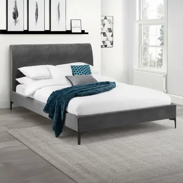 Sanderson bed - 5ft king size - grey - fabric