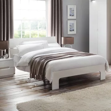 Manhattan bed - white gloss - 5ft king size
