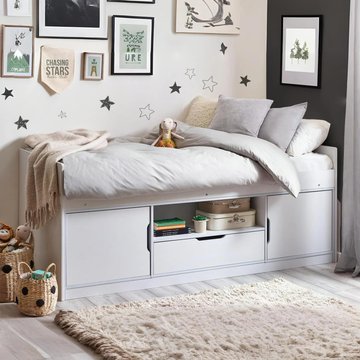 Atom low sleeper bed - white