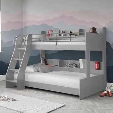 Domino triple sleeper bed - grey