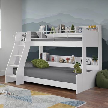 Domino triple sleeper bed - white