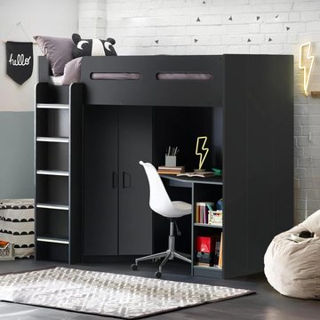 Hercules highsleeper bed - black