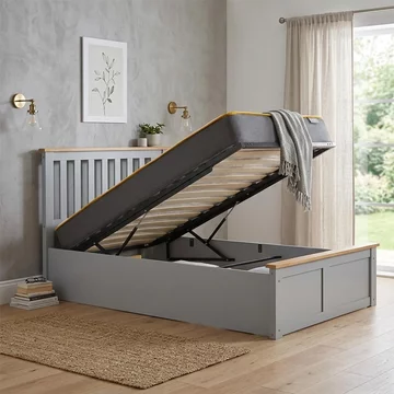 Phoenix ottoman storage bed - 3ft single - stone grey