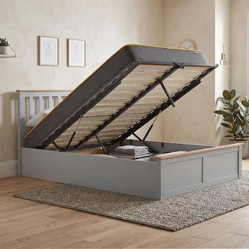 Phoenix ottoman storage bed - 4ft 6in double - stone grey