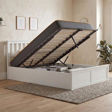 Phoenix ottoman storage bed - 4ft 6in double - white