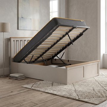 Phoenix ottoman storage bed - 4ft small double - pearl grey