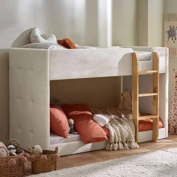 Teddy bunk bed - cream and natural - fabric and wood