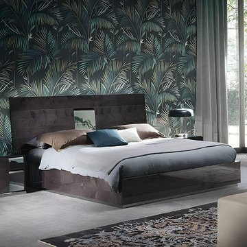 Heritage bed - dark velvet birch high gloss - sizes available