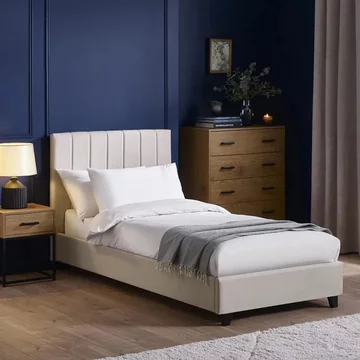 Aylen bed - oatmeal linen fabric - sizes available